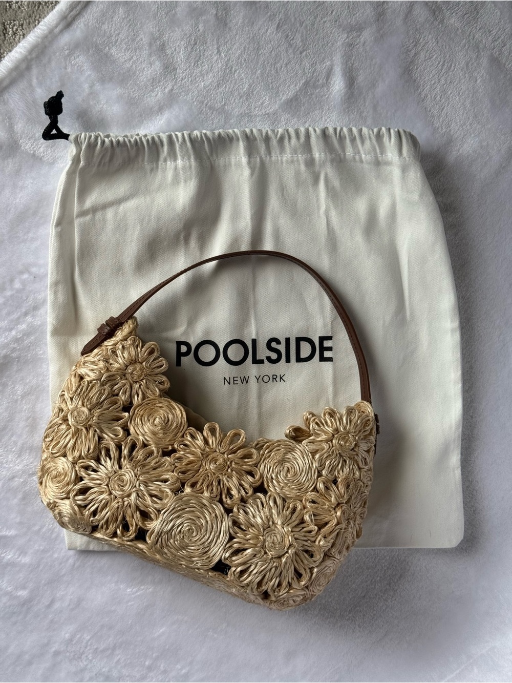 Poolside Bags | Woven Floral Shoulder Bag